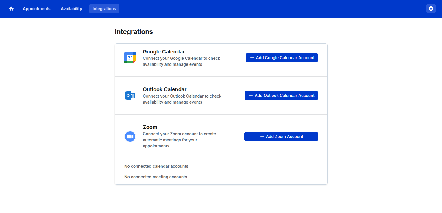 Zoom Integration Interface